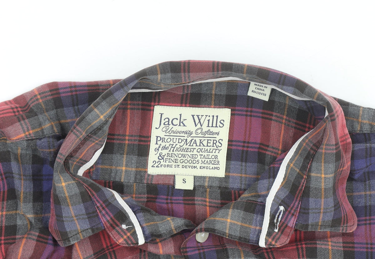 Jack Wills Men's Multicoloured Plaid Flannel Button-Up Shirt Size S