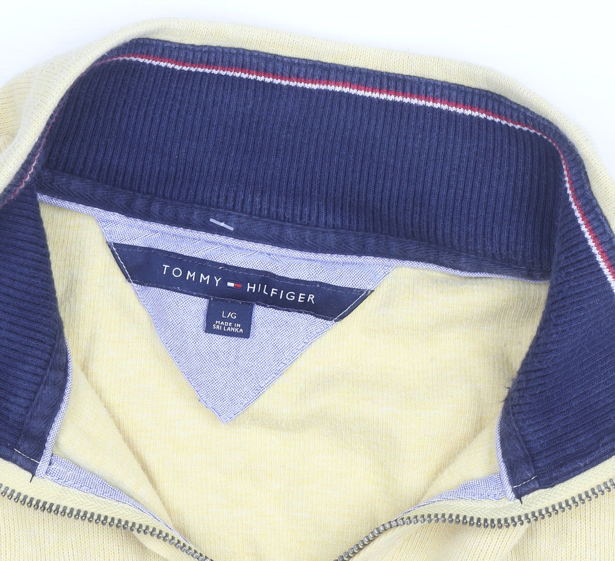 Tommy Hilfiger Men's Beige Cotton 1/2 Zip Basic Jacket L