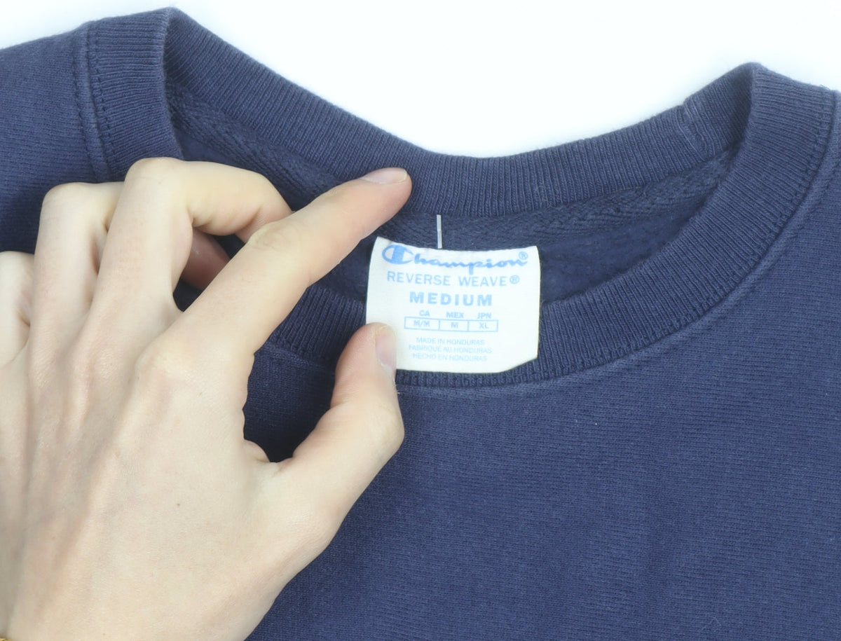 Champion Men's Blue Medium Reverse Weave Crew Neck Sweatshirt
