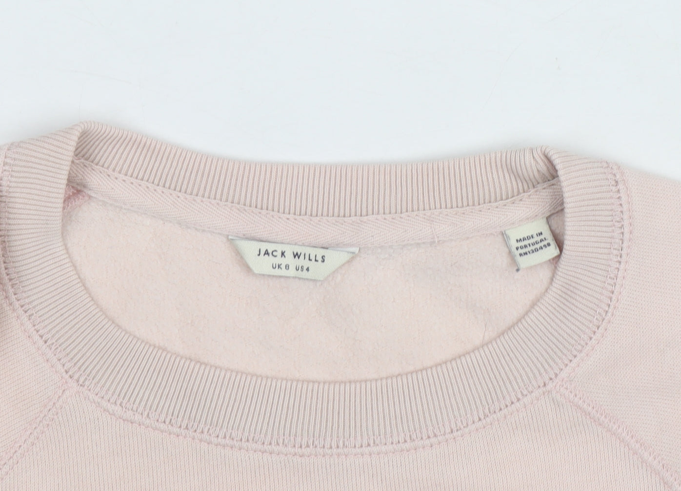 Jack Wills Women Pink Crew Neck Pullover Sweatshirt UK 8 Cotton