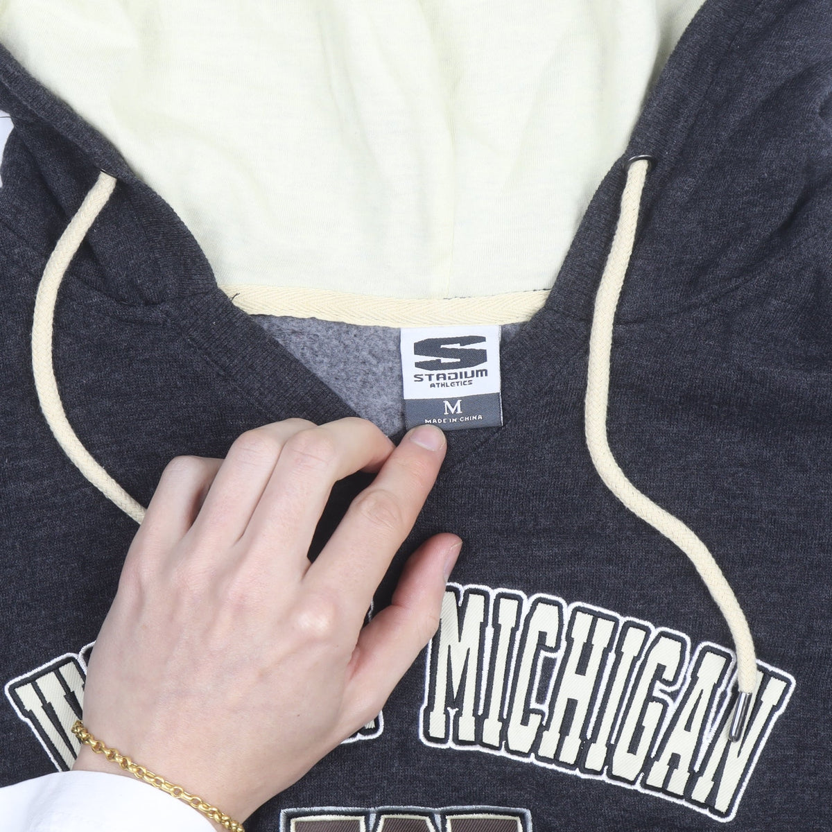 Stadium Athletics Men's Grey Pullover Hoodie M Western Michigan Broncos