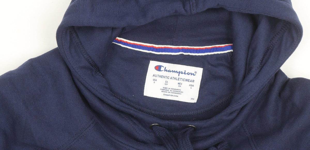 Champion Men's Blue Pullover Hoodie Small Logo Sportswear