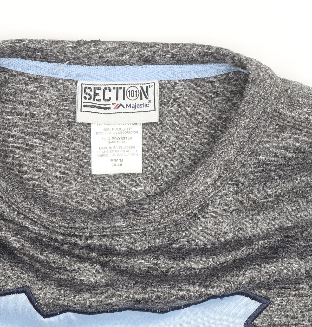 Majestic Section 101 Mens Grey Crew Neck Pullover Sweatshirt M