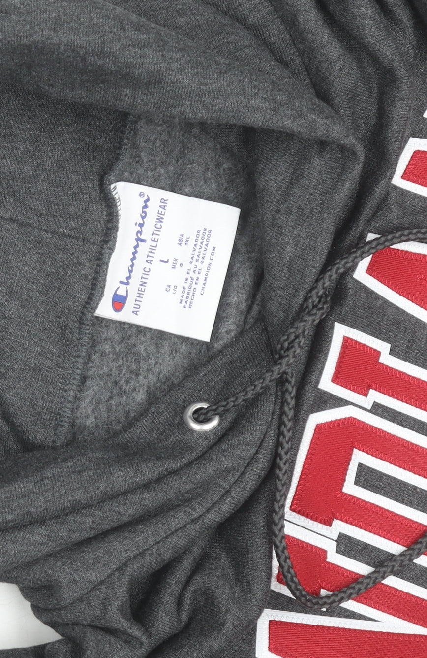 Champion Men's Grey Indiana University Pullover Hoodie Size L