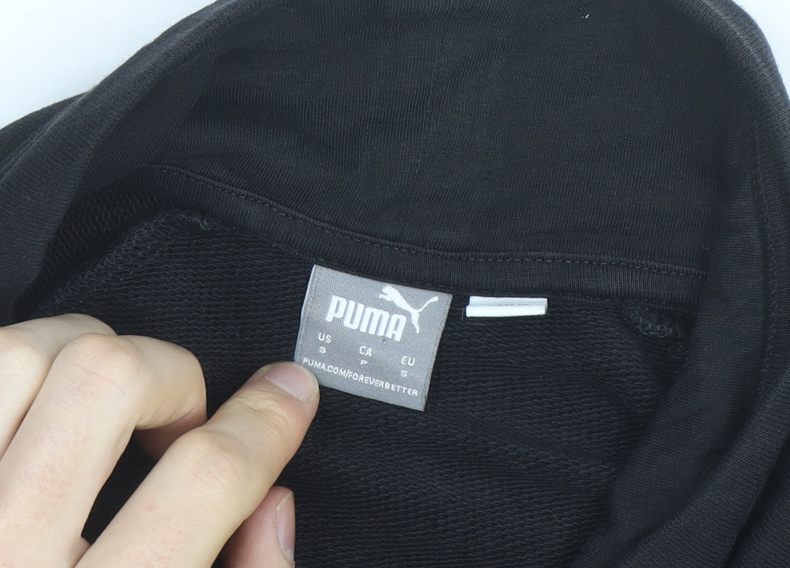 Puma Women Black Small Pullover High Neck Sweatshirt