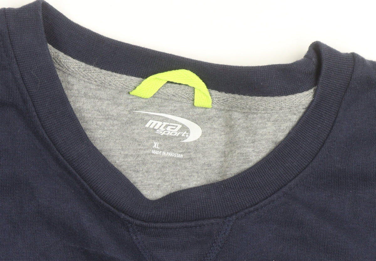 MTA Sport Men's Navy Blue XL Crew Neck Pullover Sweatshirt