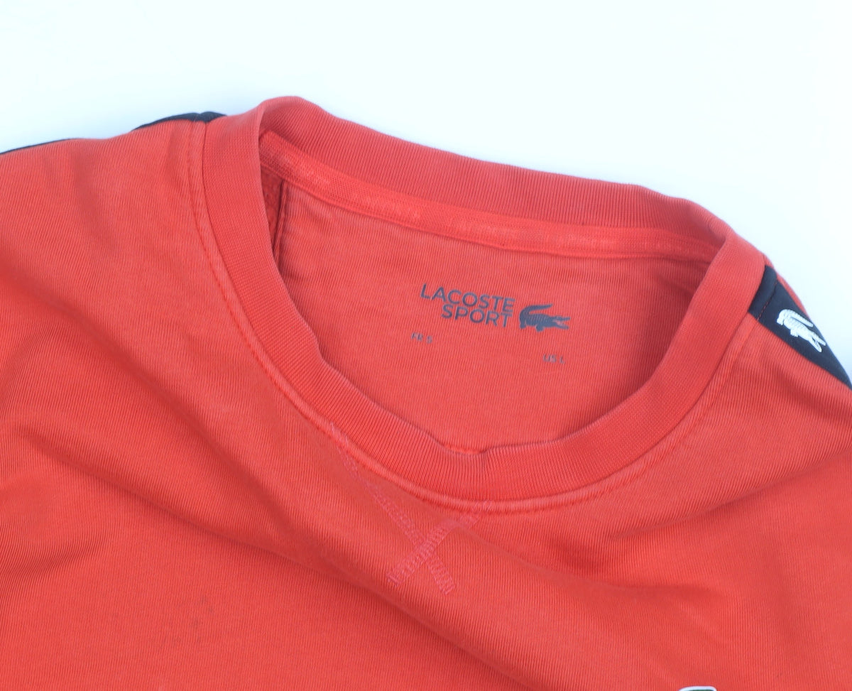 Lacoste Sport Men's Red Regular Fit Crew Neck Sweatshirt Size L