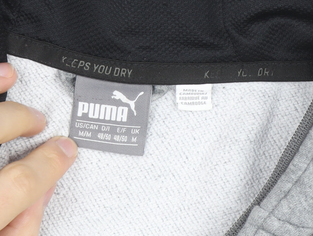 Puma Men's Grey Full Zip Hoodie Size M Regular Fit
