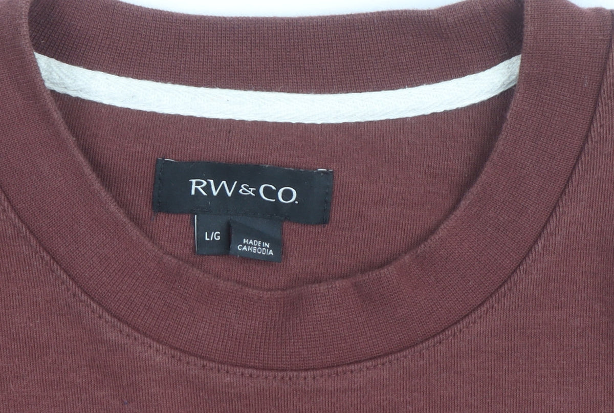 RW&CO Men’s Brown Crew Neck Pullover Sweatshirt Size L