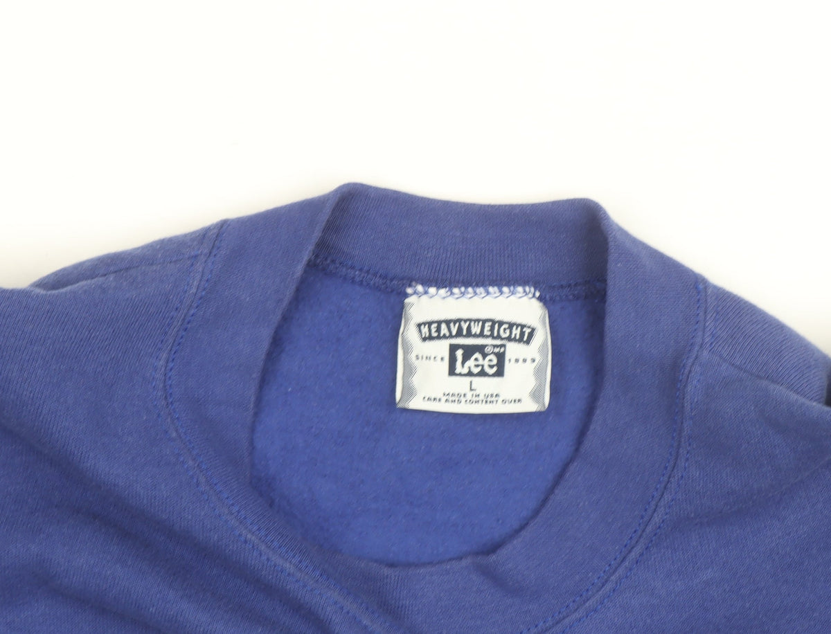 Lee Men's Blue Crew Neck Pullover Sweatshirt L Graphic Print