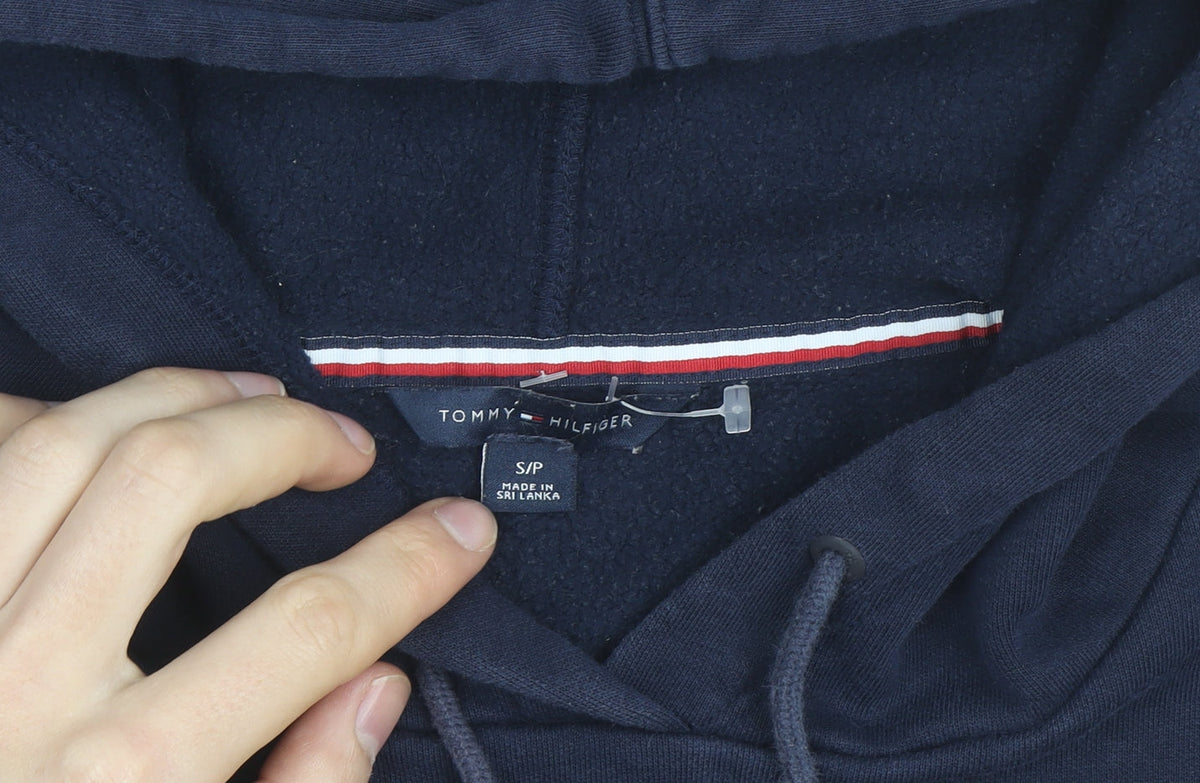 Tommy Hilfiger Boys Blue Colourblock Pullover Hoodie Size S
