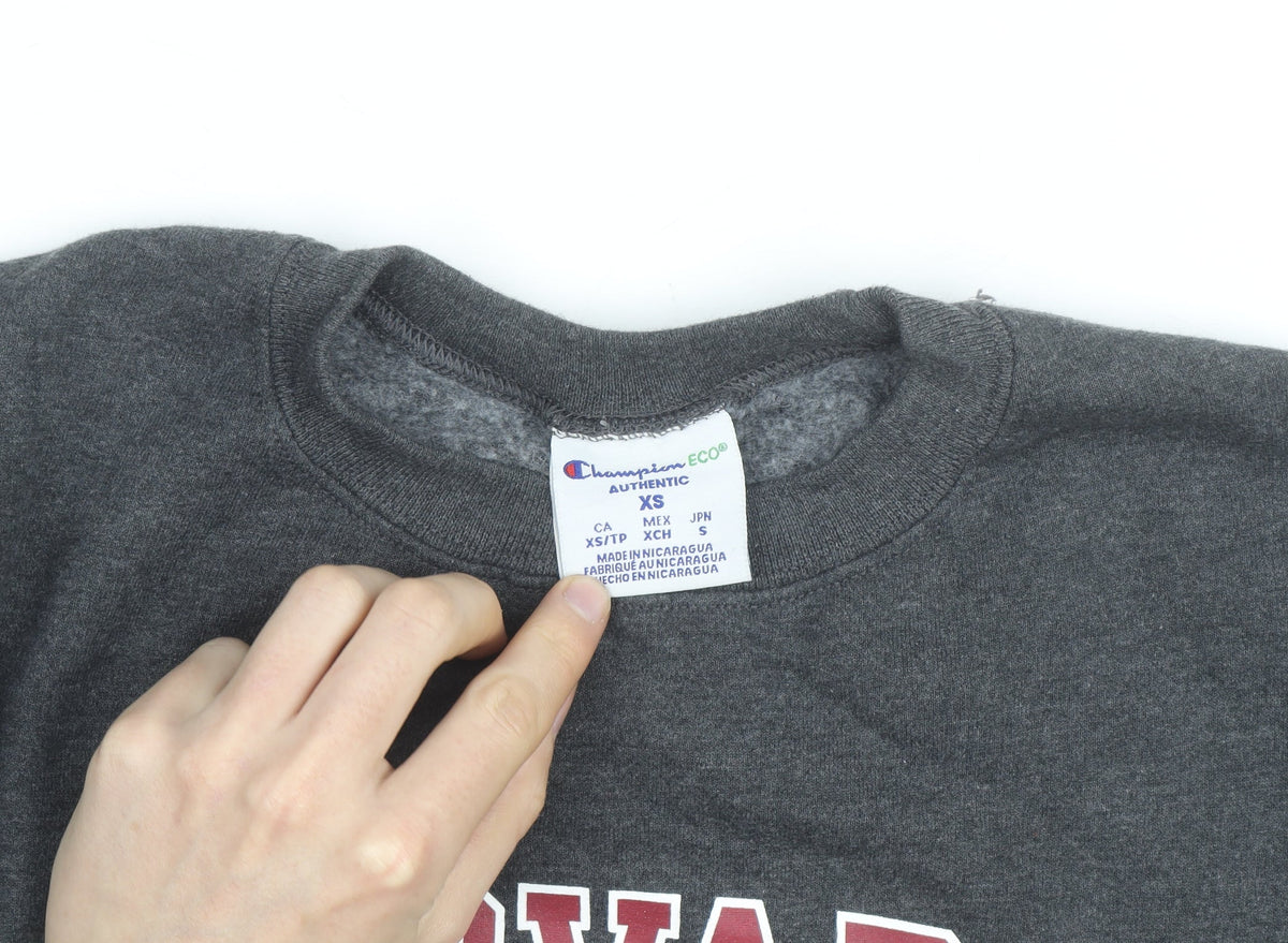 Champion Men’s Grey Harvard Pullover Sweatshirt XS Crew Neck