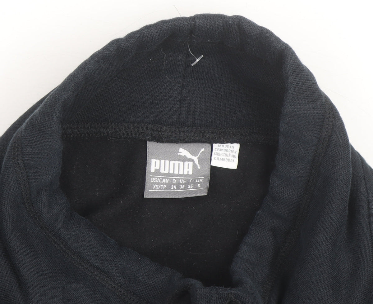 Puma Men's Black XS Pullover Sweatshirt High Neck Graphic Fleece