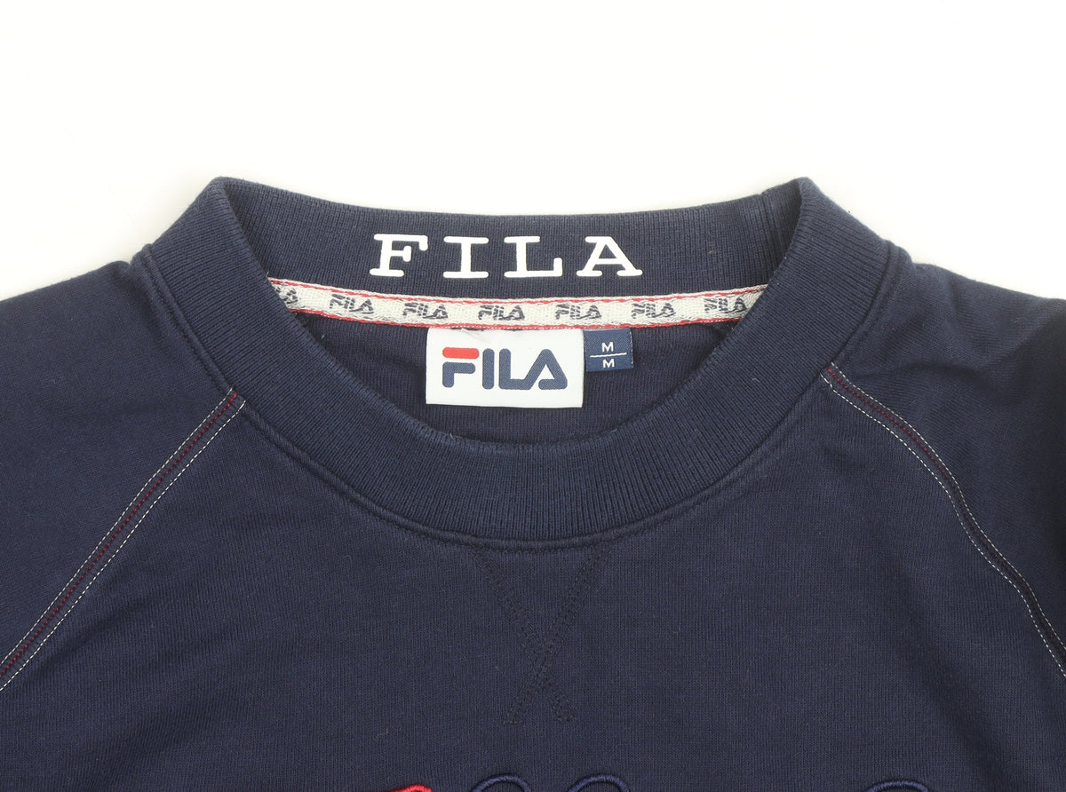 Fila Men's Blue Logo Crew Neck Pullover Sweatshirt Size M
