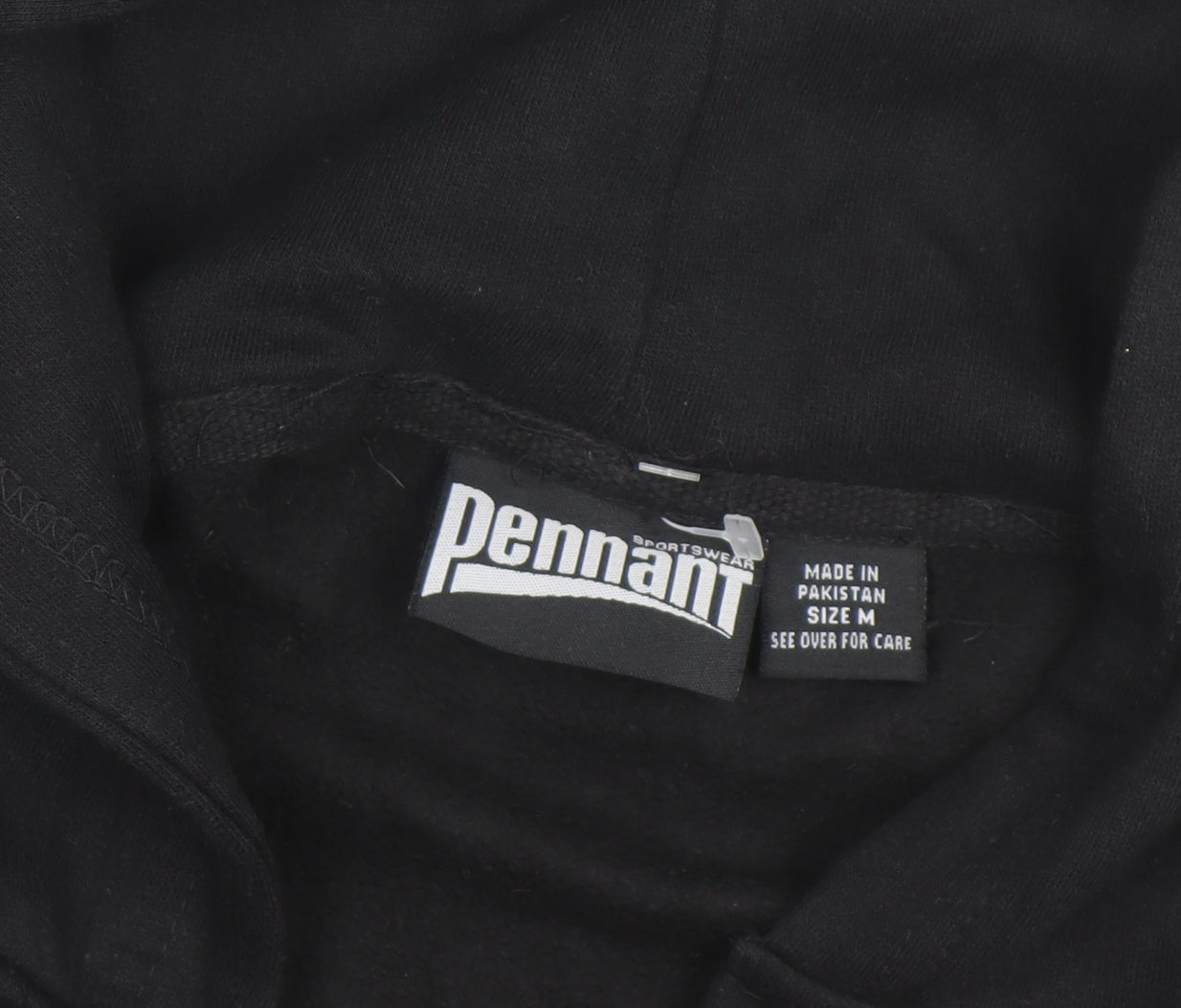 Pennant Men's Black M Pullover Hoodie with Red Lace Detail