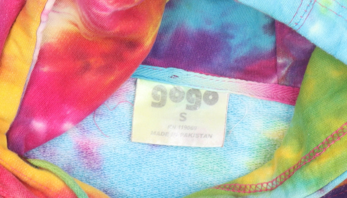 Gogo Mens Multicoloured Tie Dye Pullover Hoodie S Relaxed Fit