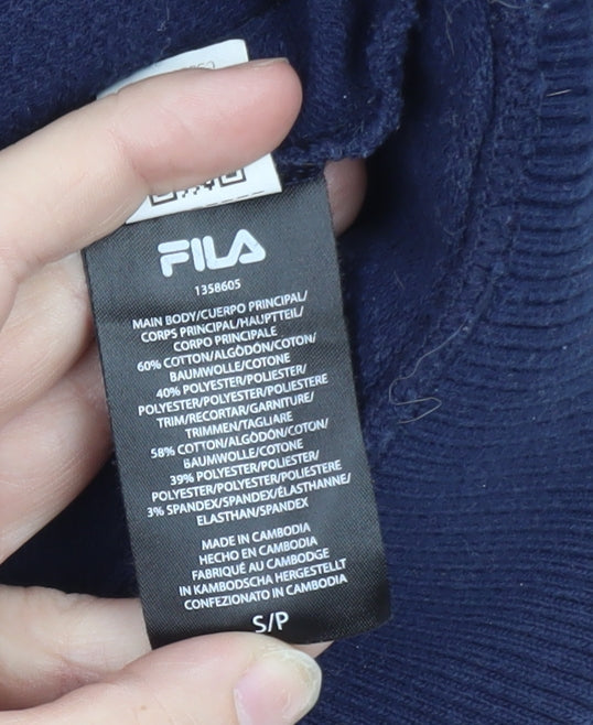 Fila Men's Navy Blue Crew Neck Sweatshirt Size S Cotton Blend