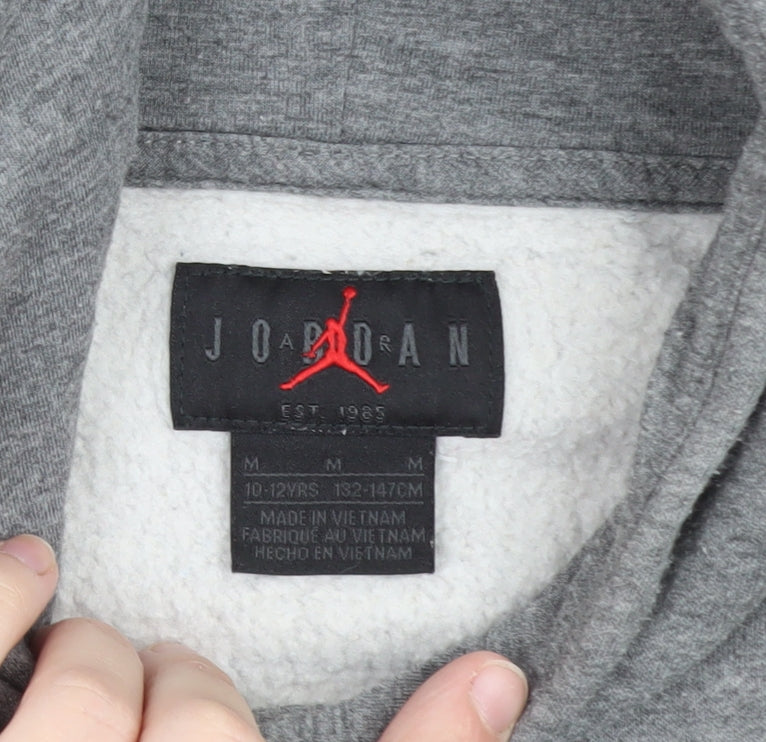 Jordan Boys Grey Hoodie Medium 10-12 Years Pullover Fleece Sweatshirt