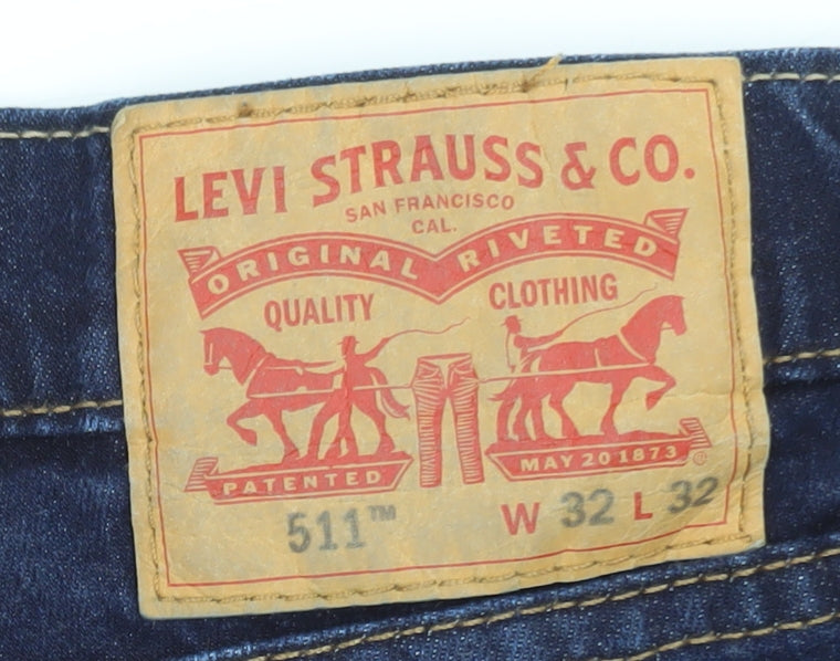 Levi's Men's Blue Denim 511 Slim Fit Jeans Shorts Size 32