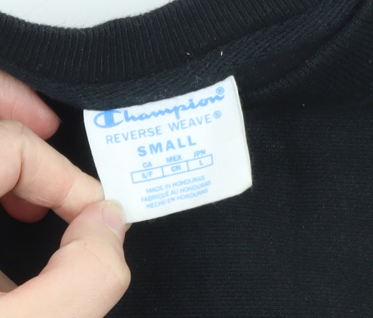 Champion Men's Black Small Reverse Weave Logo Sweatshirt