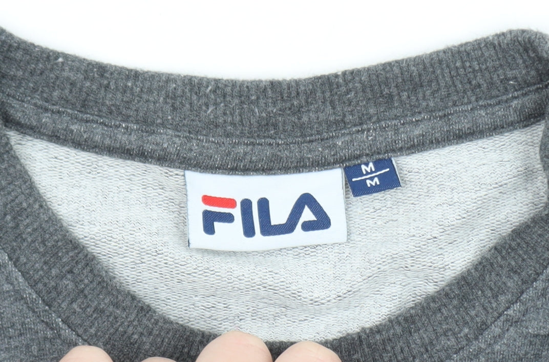 Fila Men's Grey Logo Pullover Sweatshirt Size M