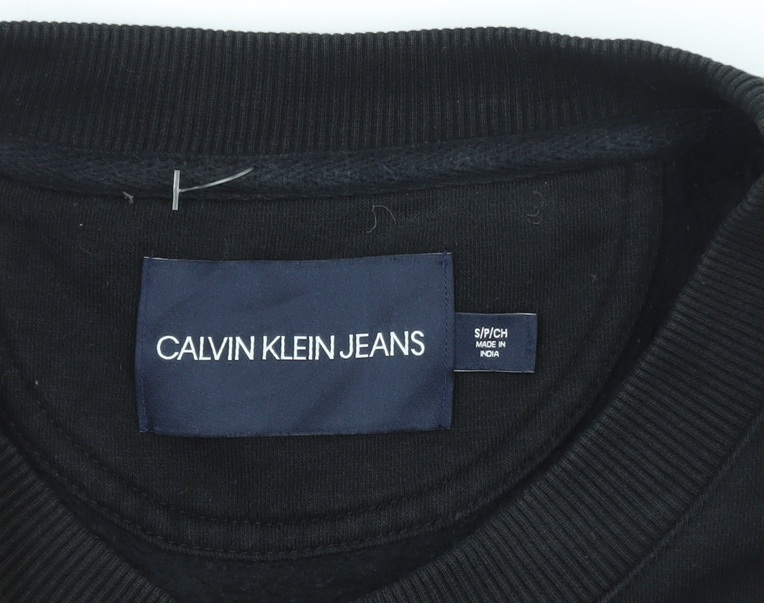 Calvin Klein Jeans Men’s Black Small Logo Pullover Sweatshirt