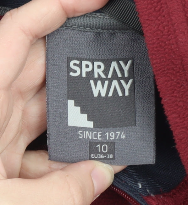 Sprayway Women's Red Fleece Full Zip Outdoor Jacket Size 10