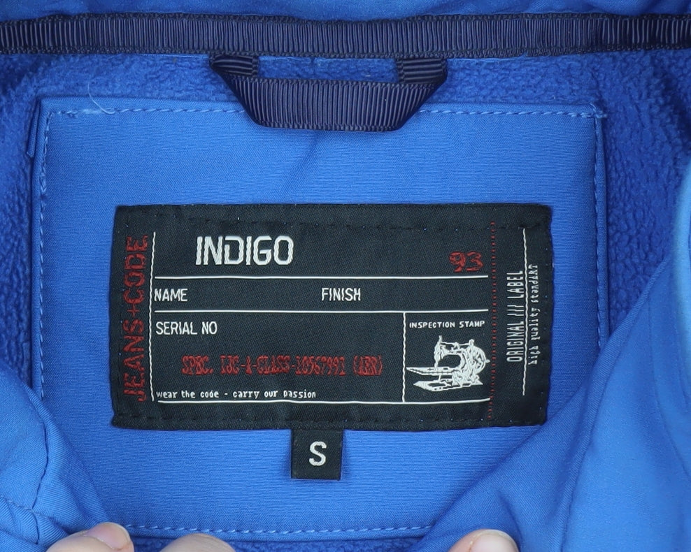 INDIGO JEANS CODE Men's Blue Softshell Hooded Jacket Size S