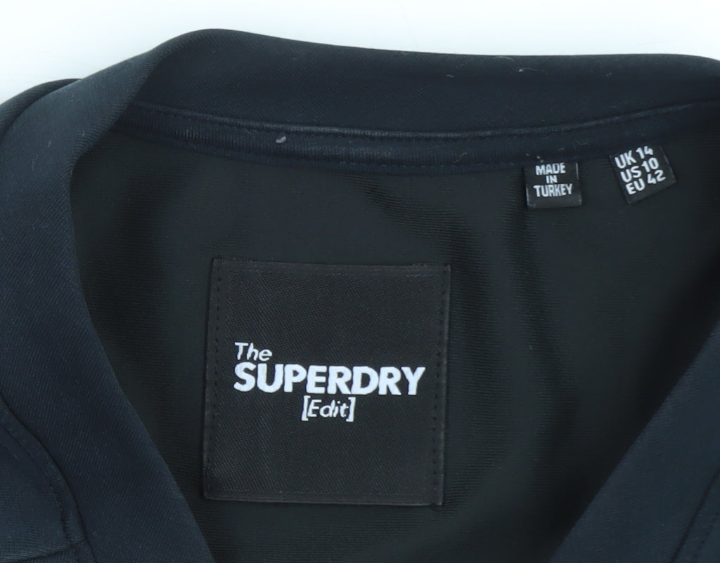 Superdry Men's Black Cotton Blend Pullover Sweatshirt Size L