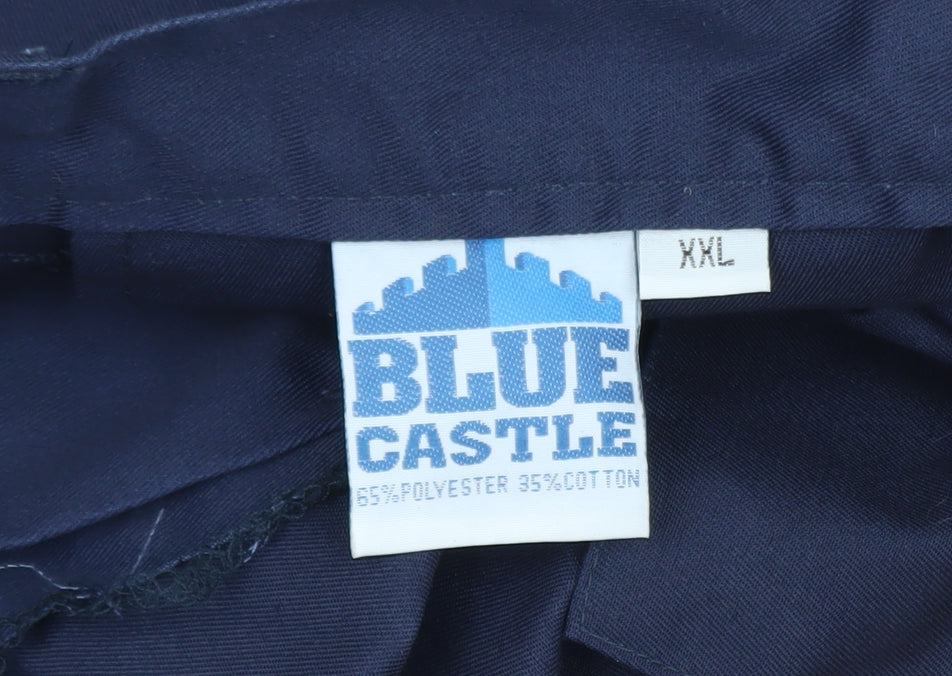 Blue Castle Men's Blue 2XL Cargo Work Trousers Polyester Cotton