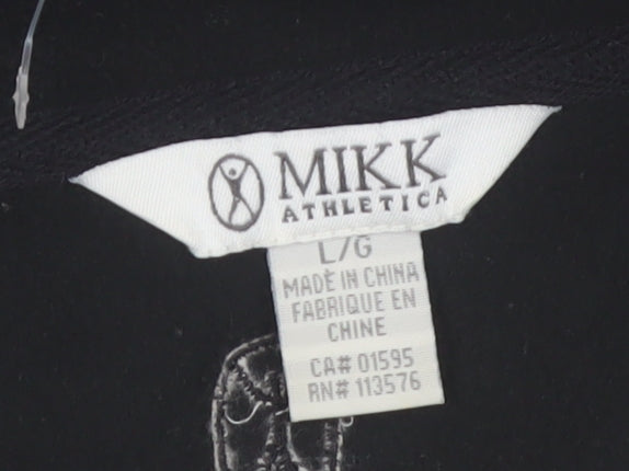 MIKK Athletica Men's Black Fleece 1/4 Zip Pullover Sweatshirt L