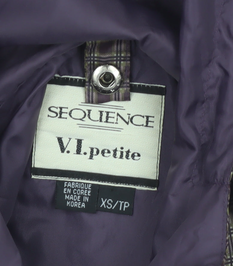 Sequence Women’s Brown Geometric Hooded Anorak Jacket XS Petite