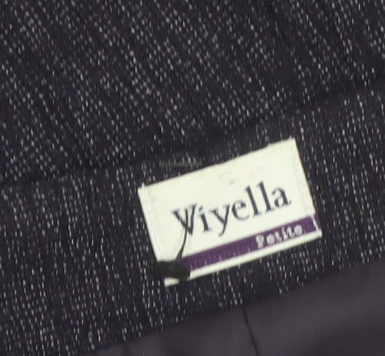 Viyella Women's Black Petite Wool Blend A-Line Midi Skirt Size 8
