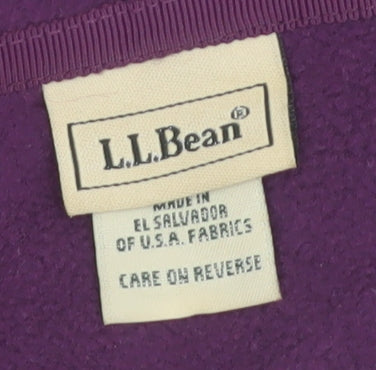 L.L.Bean Womens Purple Full Zip Fleece Hoodie Size M Regular