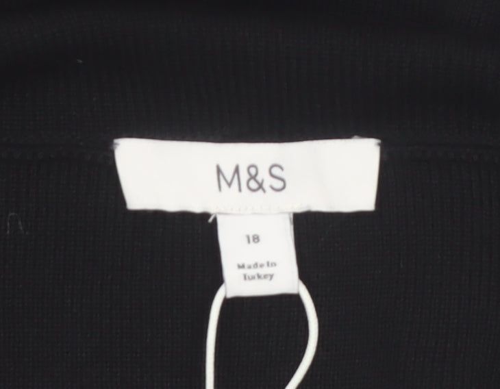 Marks and Spencer Women’s Black Size 18 Off Shoulder Knit Jumper