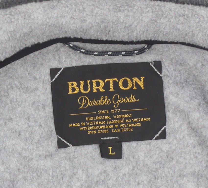 Burton Mens Grey Fleece Henley Sweatshirt Size L