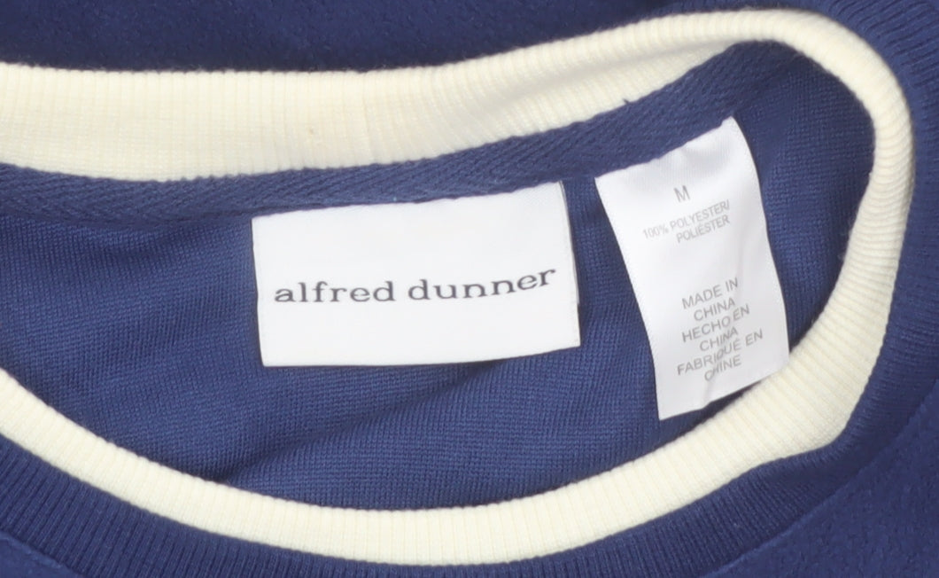 Alfred Dunner Women's Blue Pullover Sweatshirt Size M Embroidered Fleece