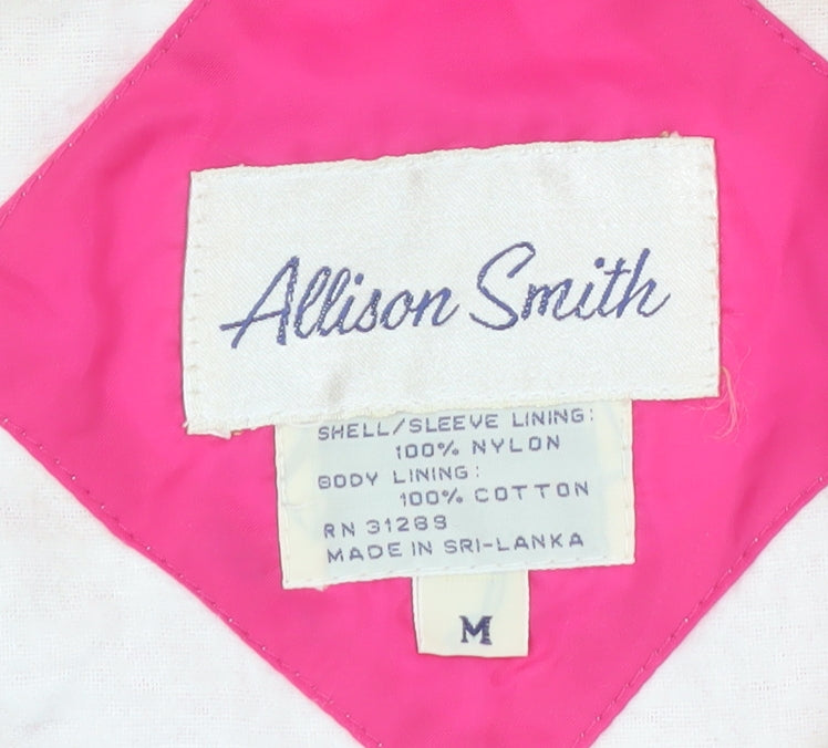 Allison Smith Womens Pink Nylon Windbreaker Jacket M Casual