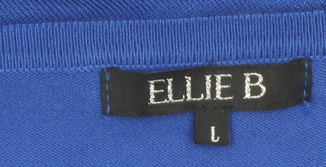 Ellie B Women's Blue Rhinestone Pullover Jumper L