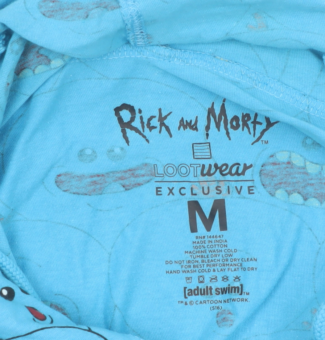 Lootwear Rick and Morty Blue Men's Pullover Hoodie Medium