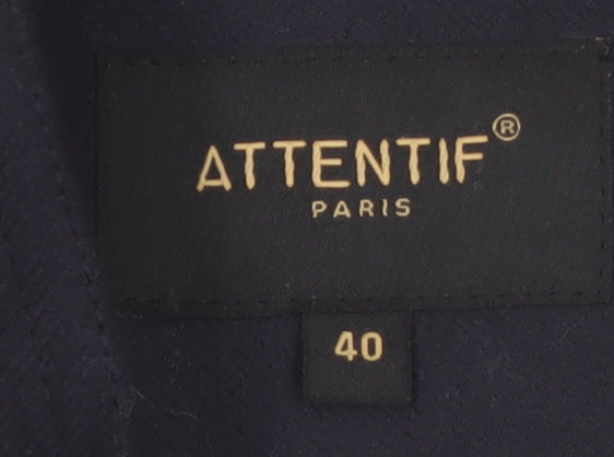 Attentif Paris Women's Blue Belted Trench Coat Size 12