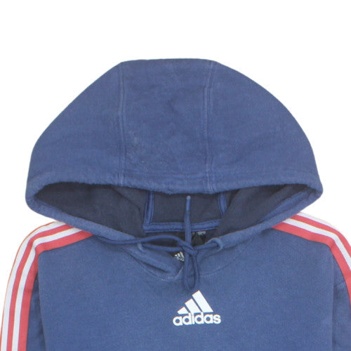 Adidas Men's Blue Pullover Hoodie Small Regular Fit Cotton Sportswear