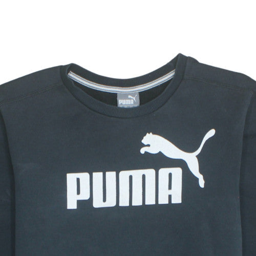 Puma Men's Black Crew Neck Cotton Pullover Sweatshirt M