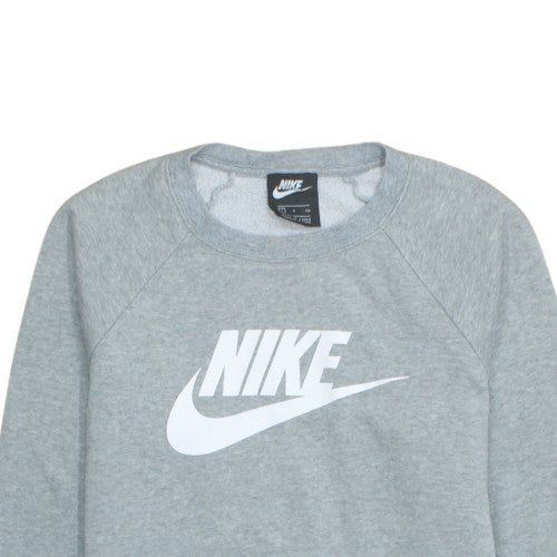 Nike Men's Grey Small Pullover Logo Crew Neck Sweatshirt