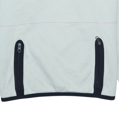 Nike Teens White Pullover Sweatshirt L Logo Zip Pocket Fleece