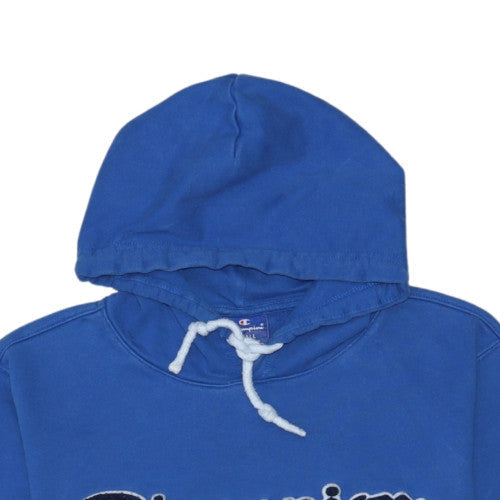 Champion Boys Blue Pullover Hoodie Small Logo Embroidered Fleece