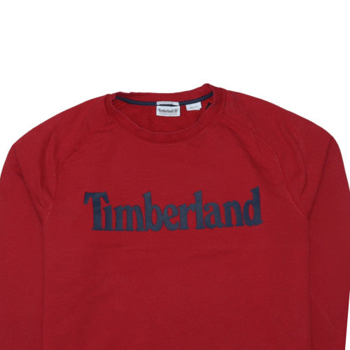 Timberland Men's Red Crew Neck Pullover Sweatshirt Size L