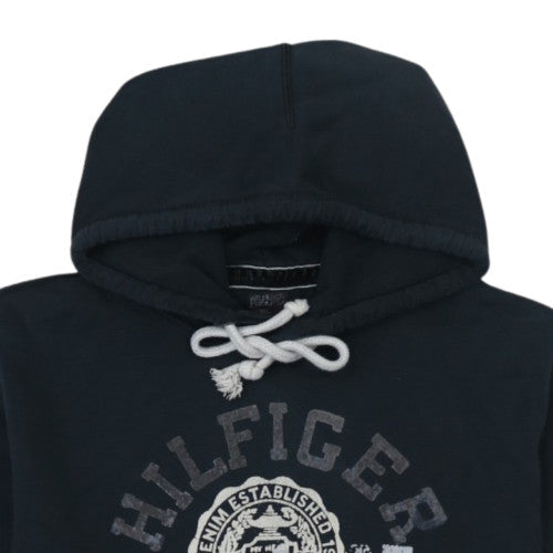 Hilfiger Denim Men's Blue Pullover Hoodie M Logo Fleece