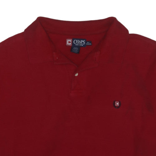 Chaps Men's Red XXL Cotton Short Sleeve Polo Shirt Classic Fit