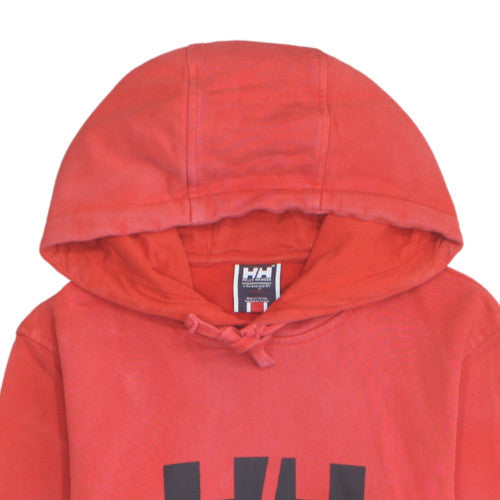 Helly Hansen Men's Red Pullover Hoodie S Logo Graphic Cotton Sweatshirt